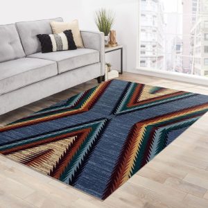 Blue Southwestern Rug Area Rug Bedroom Rug