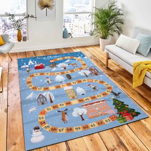 Board Game Merry Christmas Happy Area Rug Carpet Kid Play Rug Room Decor