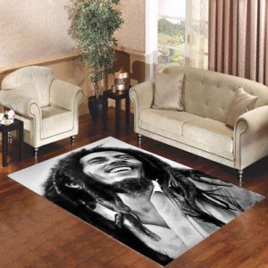 Bob Marley Black And White Laughing Living Room Carpet Rugs Area Rug For Living Room Bedroom Rug Home Decor