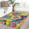 Bohemian Floral Rug Area Rug Living Room Decor Modern Decor