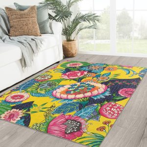 Bohemian Floral Rug Area Rug Living Room Decor Modern Decor