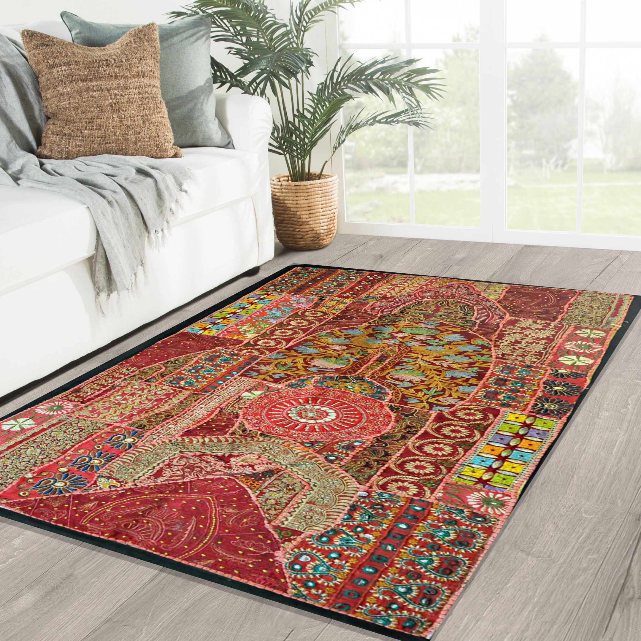 Bohemian Floral Rug Rug Carpet Christmas Decor Christmas Gift Bohemian Floral Rug Rug Carpet Christmas Decor Christmas Gift