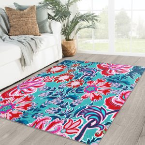 Bohemian Floral Rug Rug Carpet Floor Decor Summer Decor
