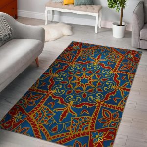 Bohemian Indian Mandala Pattern Area Rug Bohemian Rug Living Room Decor