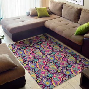 Bohemian Paisley Pattern Area Rug Bohemian Rug Gift Home Decor