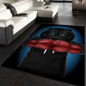 Boxer Cat Boxing Champion Area Rug Living Room Rug Floor Decor Home Decor Area Rug For Living Room Bedroom Rug Home Decor