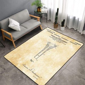 Brass Instrument Mouthpiece Patent Print Aak574 Area Rug For Living Room Bedroom Rug Home Decor