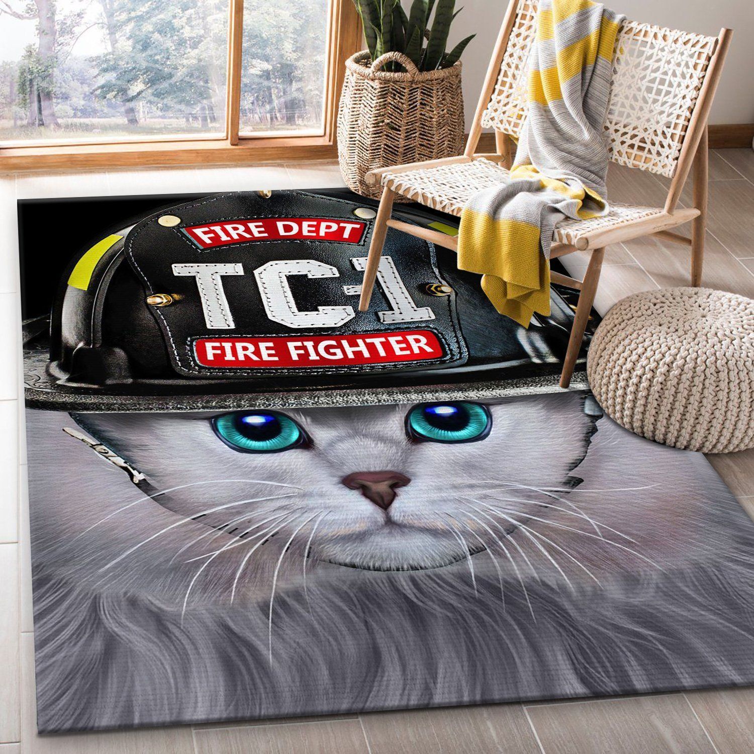 Brave Firefighter Cat Area Rug For Christmas Living Room Rug Home Us Decor Brave Firefighter Cat Area Rug For Christmas Living Room Rug Home Us Decor