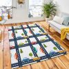 Bright Seamless Background Road Cars Rug Carpet Kids Rug Home Decor
