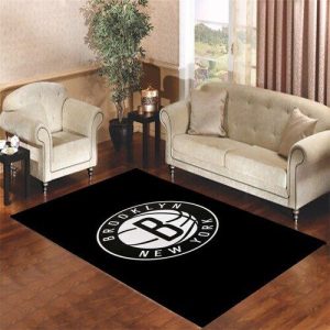 Brooklyn Nets Black Living Room Carpet Rugs Area Rug For Living Room Bedroom Rug Home Decor