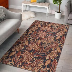 Brown Floral Bohemian Pattern Area Rug Bohemian Rug Christmas Decor