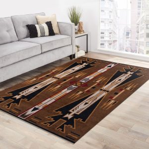 Brown Native American Style Rug Area Rug Home Decor Rug