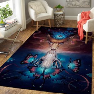 Butterfly & Flower Area Rug