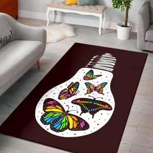 Butterfly Light Art  Area Rug   Room Rugs Floor Decor Home Decor