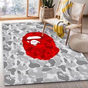 Camo Bape Monkey Hypebeast Area Rugs Fashion Brand Rug Christmas Gift Decor Area Rug For Living Room Bedroom Rug Home Decor