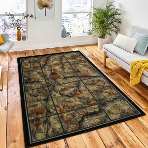 Camo Pane Area Rug Rustic Cabin & Lodge Area Rug Room Decor Rug