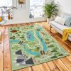 Camping Map Summer Camp Background Area Carpet Rug Kid Play Rug Room Decor