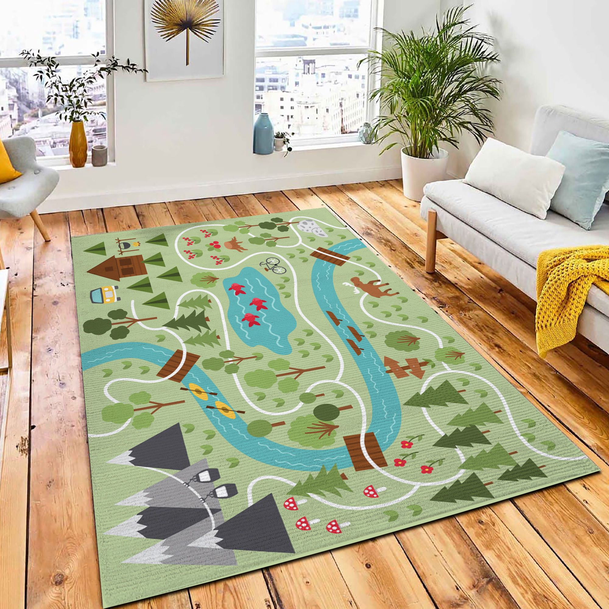 Camping Map Summer Camp Background Area Carpet Rug Kid Play Rug Room Decor Camping Map Summer Camp Background Area Carpet Rug Kid Play Rug Room Decor