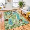 Camping Map Summer Camp Background Area Rug Carpet Kids Rug Room Decor
