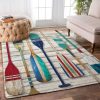 Canoe Paddles Rectangle Uj12852 Rug Carpet Area Rug For Living Room Bedroom Rug Home Decor
