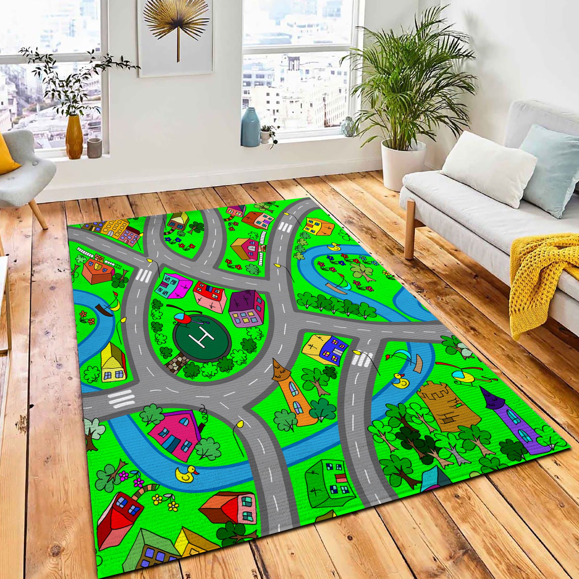 Carpet Road Vector Seamless Pattern Rug Kid Play Rug Home Decor Carpet Road Vector Seamless Pattern Rug Kid Play Rug Home Decor