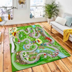 Cars Game Board Racing Competition Rug Kids Rug Room Decor