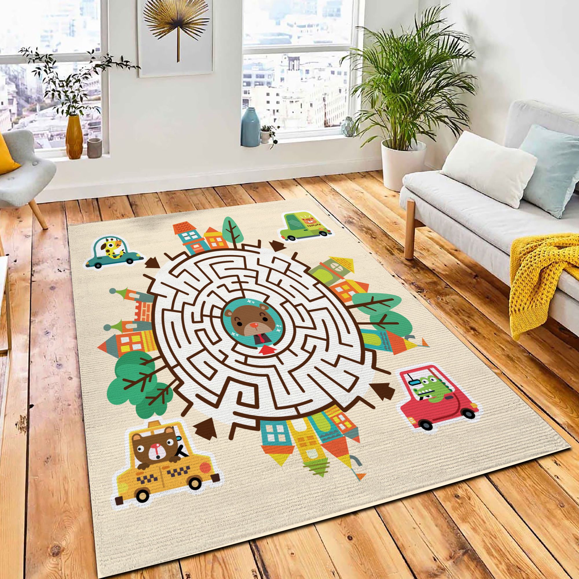 Cartoon Map City Road Building Area Carpet Rug City Rug Home Decor Cartoon Map City Road Building Area Carpet Rug City Rug Home Decor