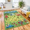 Cartoon Map Farm Vector Funny Area Carpet Rug City Rug Home Decor