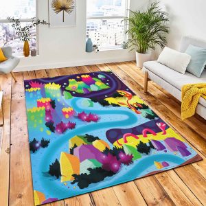 Cartoon Map Monster Land Area Rug Carpet Nursery Rug Home Decor