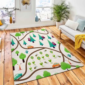Cartoon Map Seamless Pattern Area Rug Carpet Kids Rug Home Decor