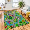 Cartoon Map Seamless Pattern Roads Area Carpet Rug Kids Rug Home Decor