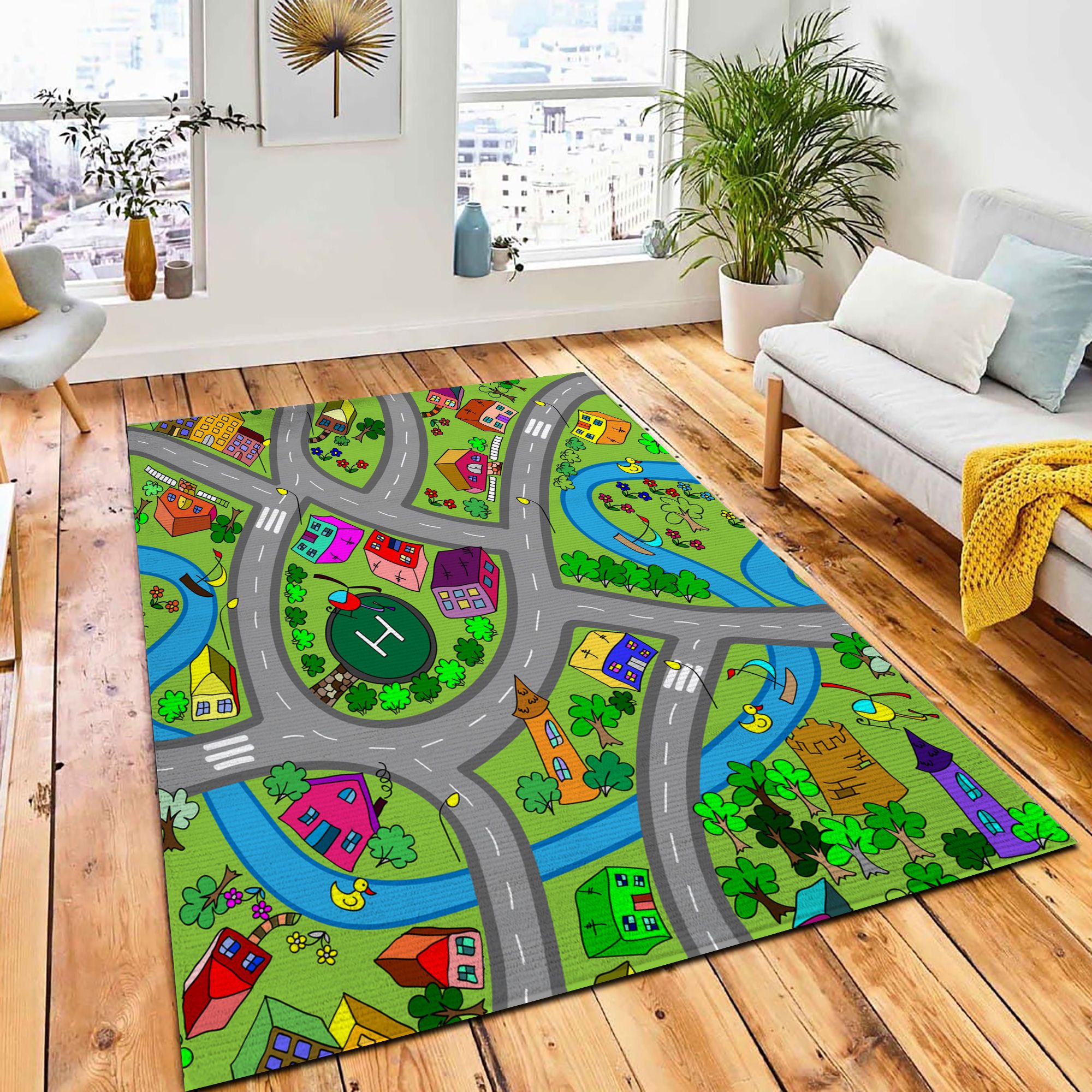 Cartoon Map Seamless Pattern Roads Area Carpet Rug Kids Rug Home Decor Cartoon Map Seamless Pattern Roads Area Carpet Rug Kids Rug Home Decor