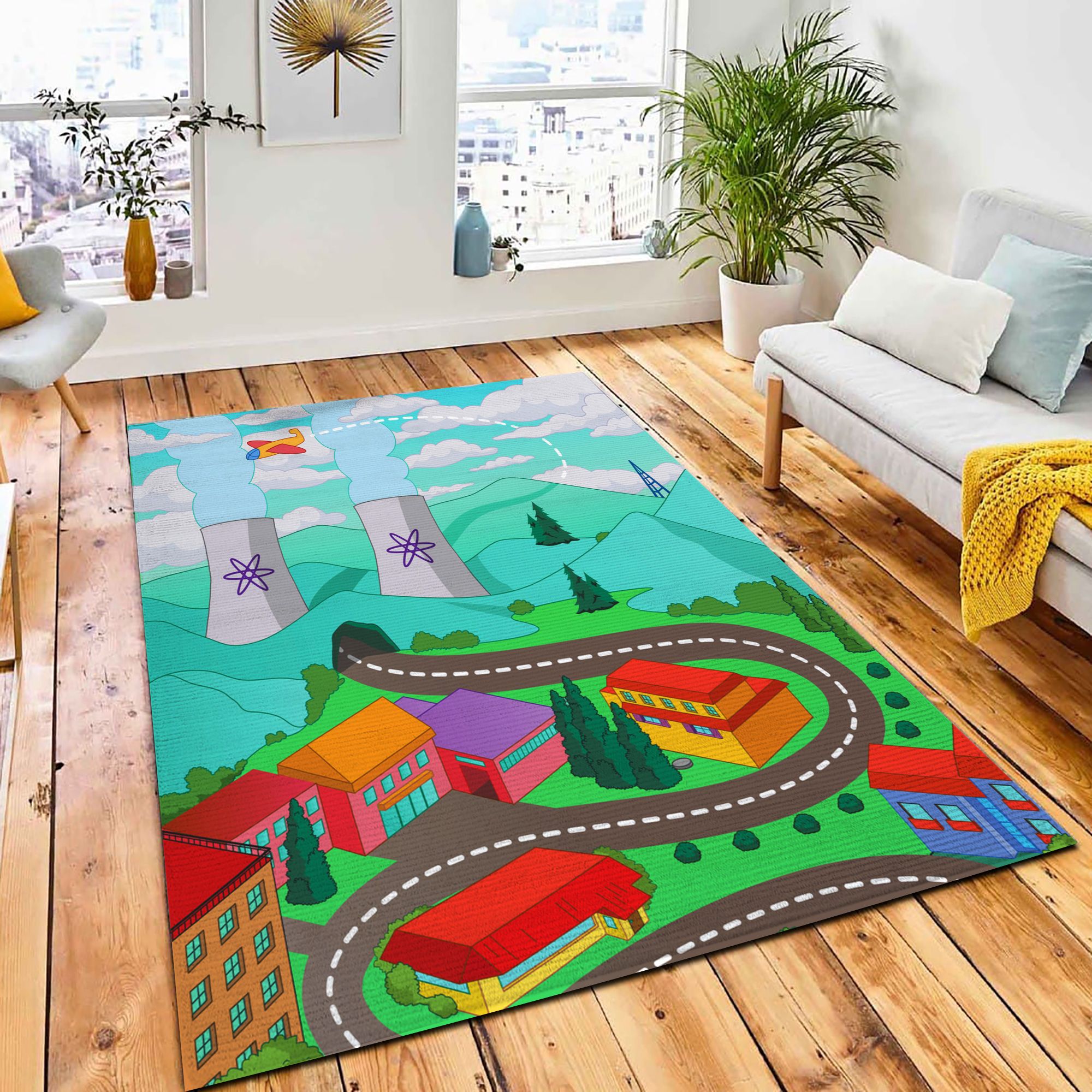 Cartoon Map Town Area Rug Carpet City Rug Room Decor Cartoon Map Town Area Rug Carpet City Rug Room Decor