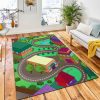 Cartoon Map Town Carpet Rug Kid Play Rug Home Decor