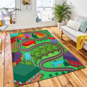 Cartoon Map Town Rug Carpet Kids Rug Home Decor