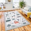 Cartoon Roads Dinosaur Palm Mountains Area Rug Kid Play Rug Home Decor