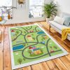 Cartoon Roads House Tree Car Carpet Rug Kid Play Rug Room Decor