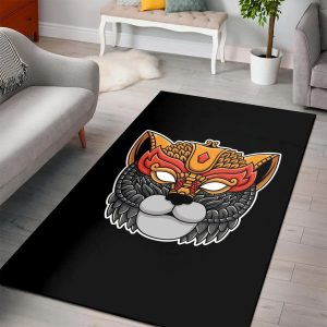 Cat Illustration Ornament  Area Rug   Room Rugs Floor Decor Home Decor