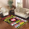 Caution Sign Sticker Living Room Carpet Rugs Area Rug For Living Room Bedroom Rug Home Decor
