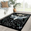 Celestial Moth Rug Gothic Spooky Moth Moon Rug Ornate Insect Skull Rug