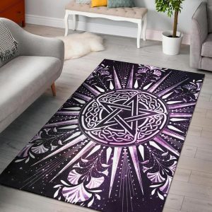 Celtic Pentagram Wicca Area Rug Living Room Rug