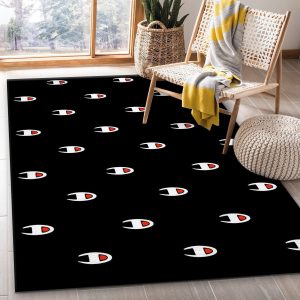Champion Logo Area Rug Fashion Brand Rug Christmas Gift Decor Area Rug For Living Room Bedroom Rug Home Decor