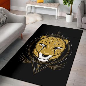 Cheetah Head Illustration  Area Rug   Room Rugs Floor Decor Home Decor