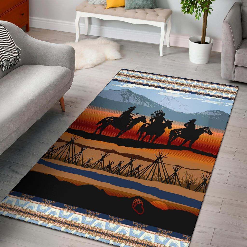 Chief Riding Horses Native American Area Rug Carpet Area Rug For Living Room Bedroom Rug Home Decor Chief Riding Horses Native American Area Rug Carpet Area Rug For Living Room Bedroom Rug Home Decor