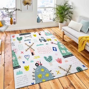Childish Seamless Pattern Hills Fields Carpet Rug City Rug Home Decor