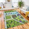 Childrens Drawing City Map Pattern Rug Carpet City Rug Room Decor