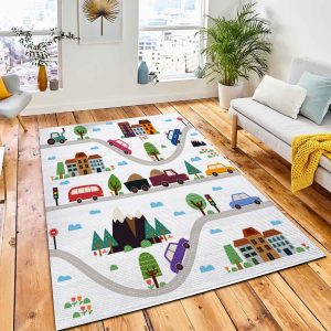 Childrens Seamless Pattern Road Map Carpet Rug Kids Rug Home Decor