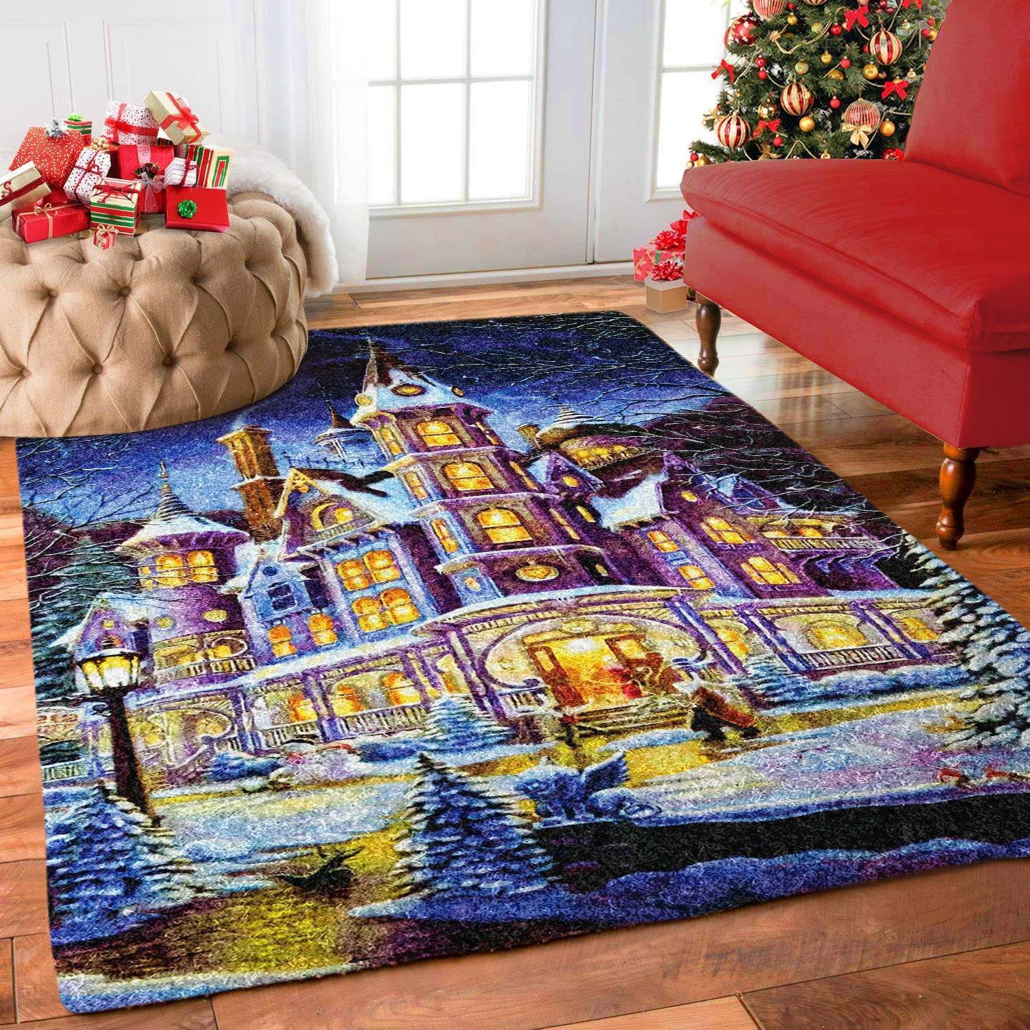 Christmas Castle Dt0111061M Rug Carpet Area Rug For Living Room Bedroom Rug Home Decor Christmas Castle Dt0111061M Rug Carpet Area Rug For Living Room Bedroom Rug Home Decor