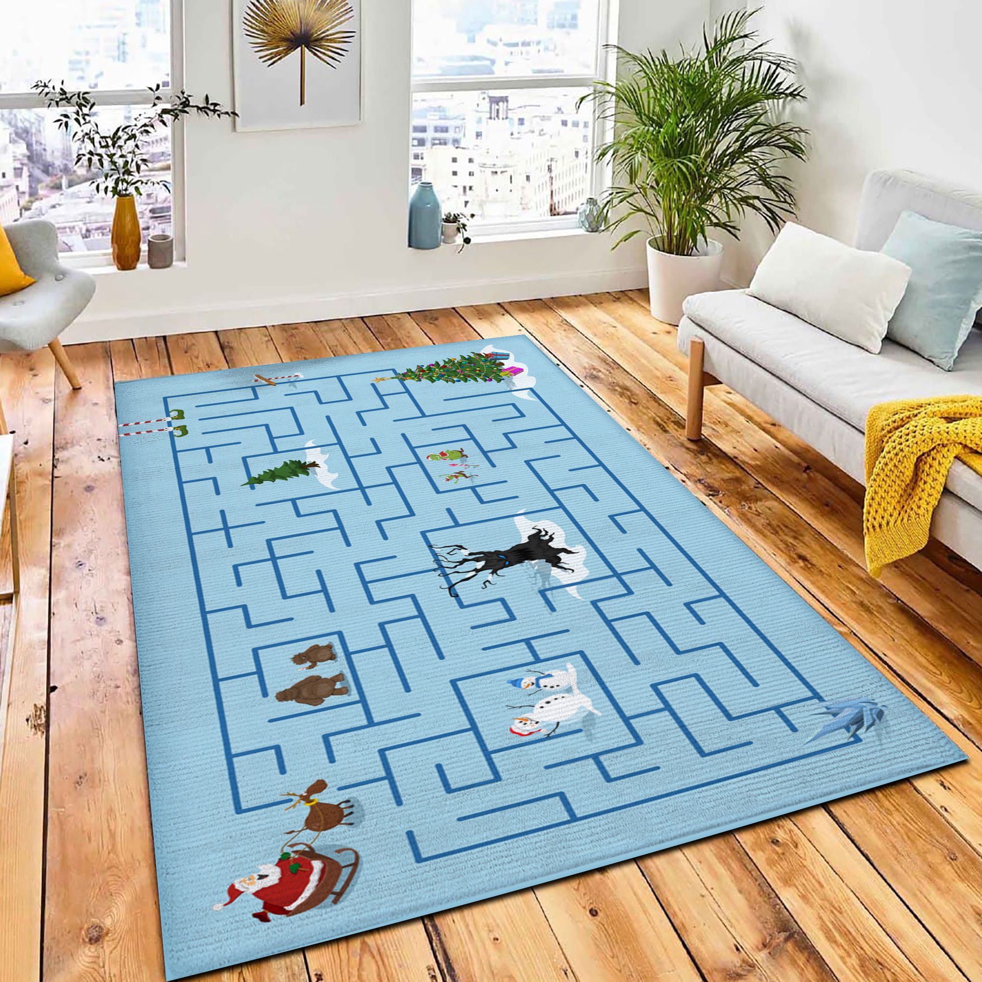 Christmas Maze Kids Labyrinth Cartoon Carpet Rug City Rug Home Decor Christmas Maze Kids Labyrinth Cartoon Carpet Rug City Rug Home Decor