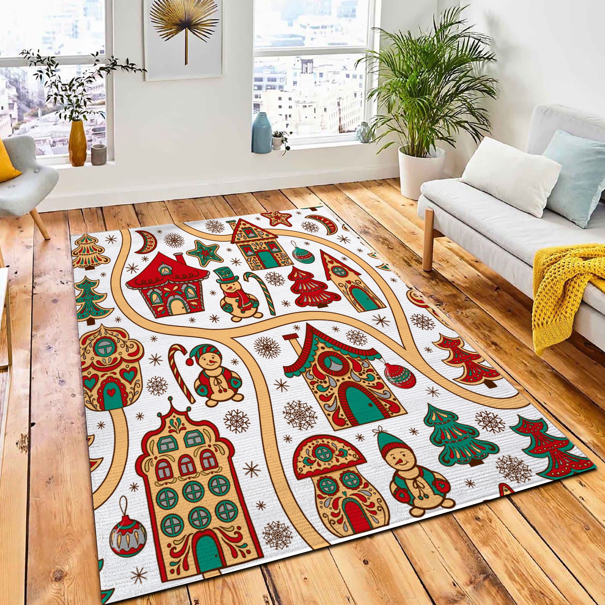 Christmas Seamless Pattern Houses Roads Area Rug Carpet Kid Play Rug Room Decor Christmas Seamless Pattern Houses Roads Area Rug Carpet Kid Play Rug Room Decor